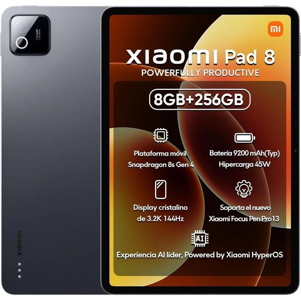 Tablet Xiaomi Pad 8 AI WiFi 11.2 pulgadas 3.2K 144Hz 256GB 8GB Gris
