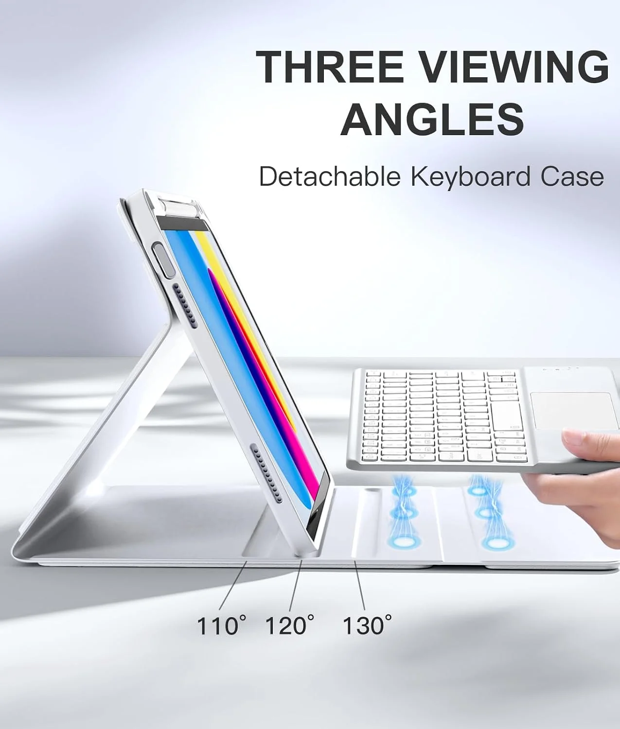 Funda con Teclado Harvopu para iPad 11" (A16) / iPad 10.ª Gen - Blanco