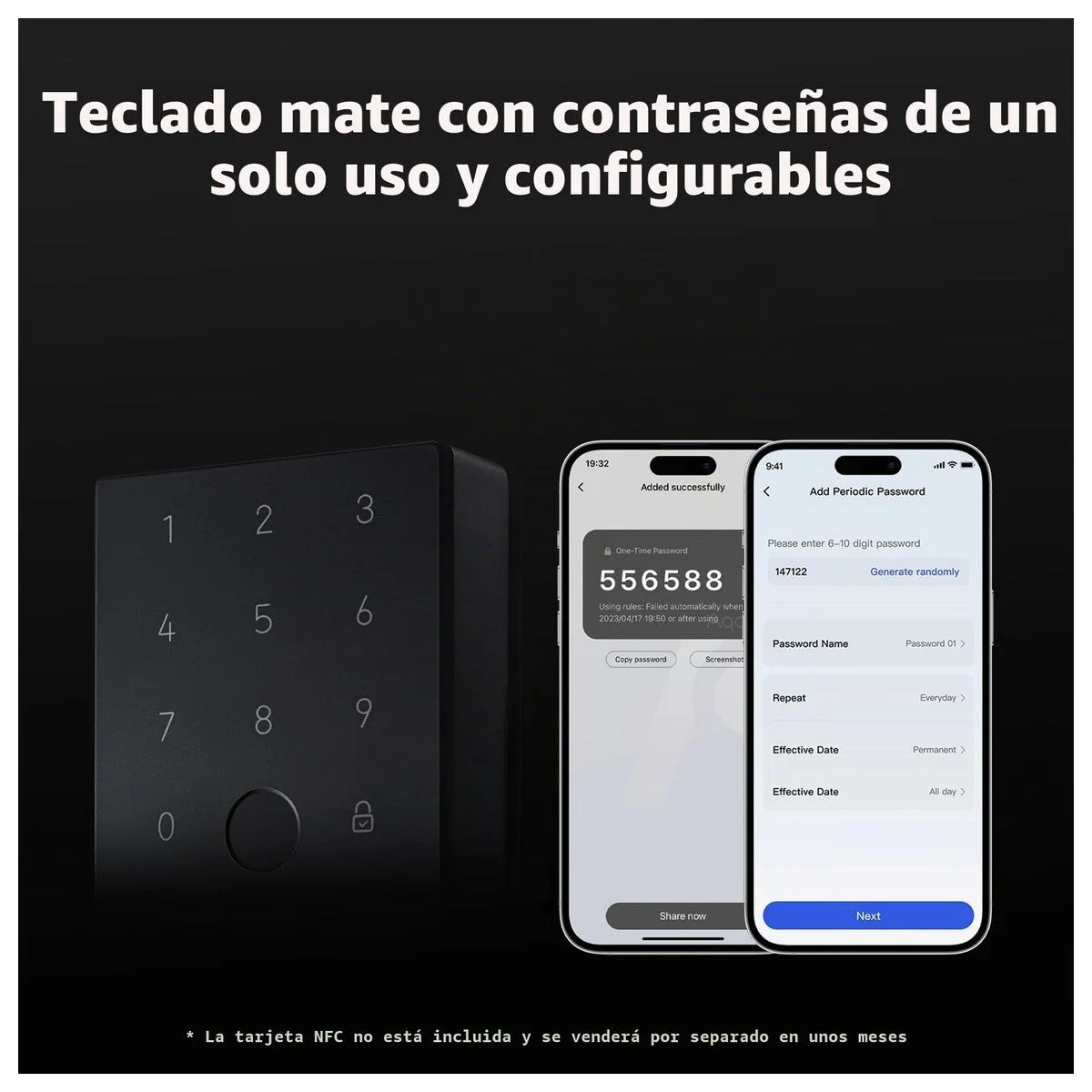 Cerradura inteligente Aqara U100 sin llave, compatible con Apple HomeKit, Alexa, Google e IFTTT, con teclado táctil y Bluetooth
