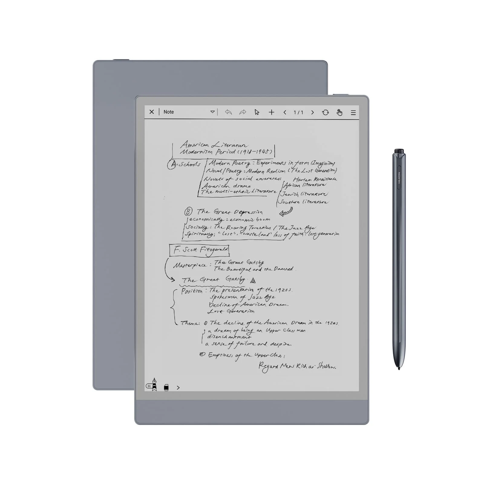 Tablet Huion Ink EB1011 E Ink 10.3" Libreta Digital con Lápiz Inalámbrico