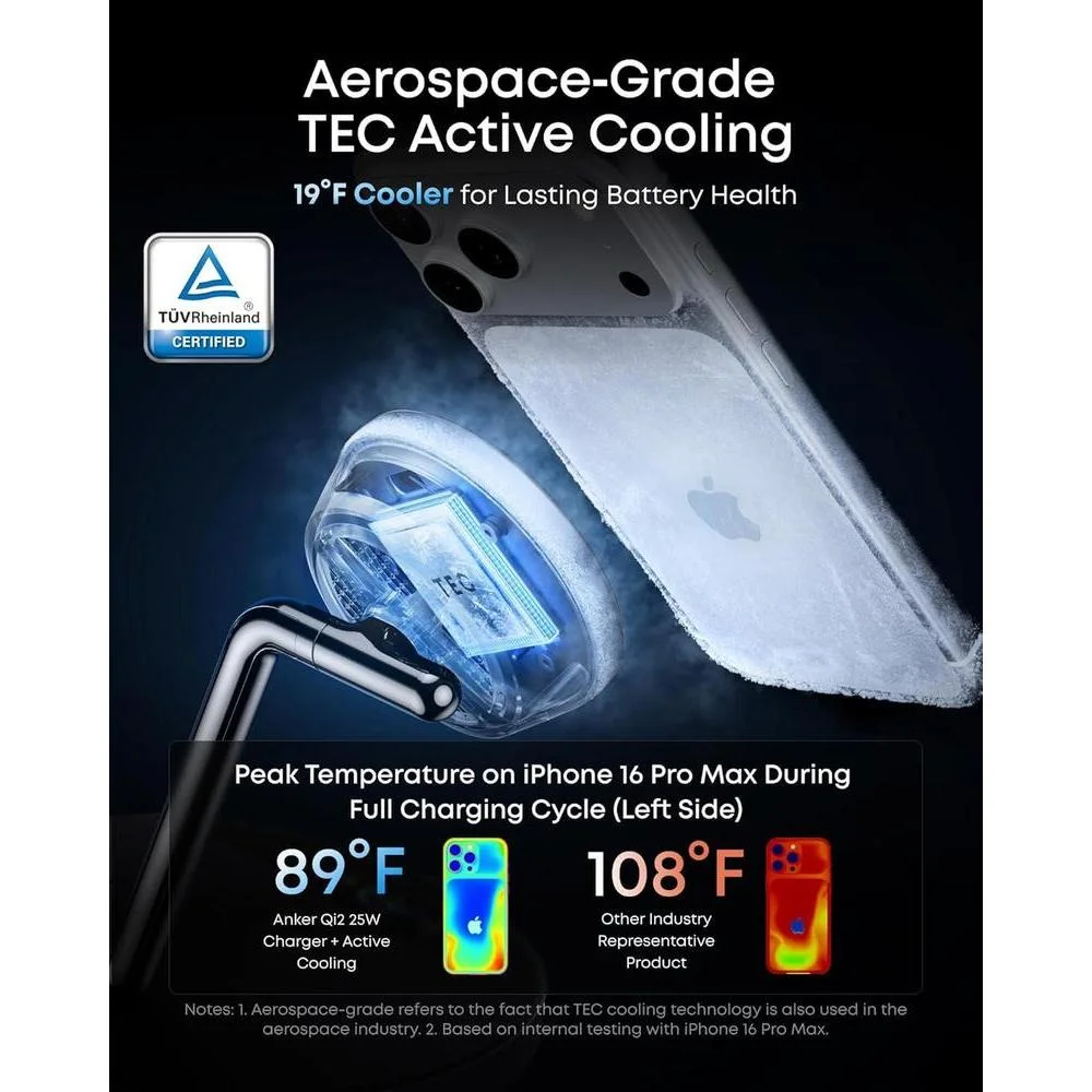 Anker Prime MagSafe: Estación de carga inalámbrica 3 en 1, certificada Qi2 para iPhone y Apple Watch con pantalla inteligente