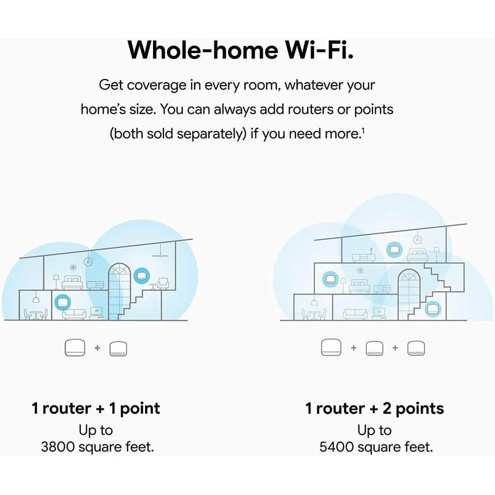 Router y extensor Nest WiFi con altavoz inteligente, compatible con Google WiFi, color blanco, paquete de 3