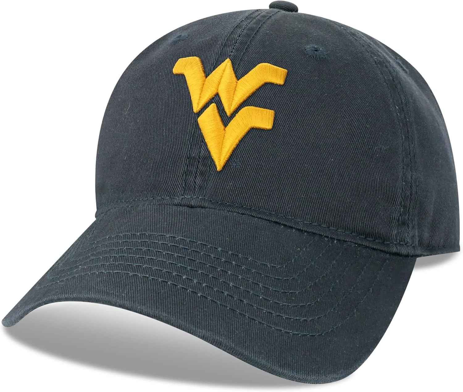 Legacy NCAA Officially Licensed Baseball Hat, West Virginia Mountaineers, Lightweight Cap for Men & Women, Relaxed Twill Adjustable (EZA), Navy, One Size Fits Most, Adjustable Fabric Closure