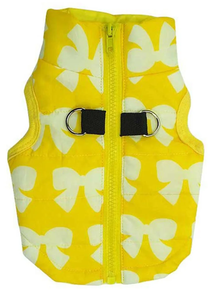 Chaleco impermeable para perros Marupet invierno amarillo mariposa