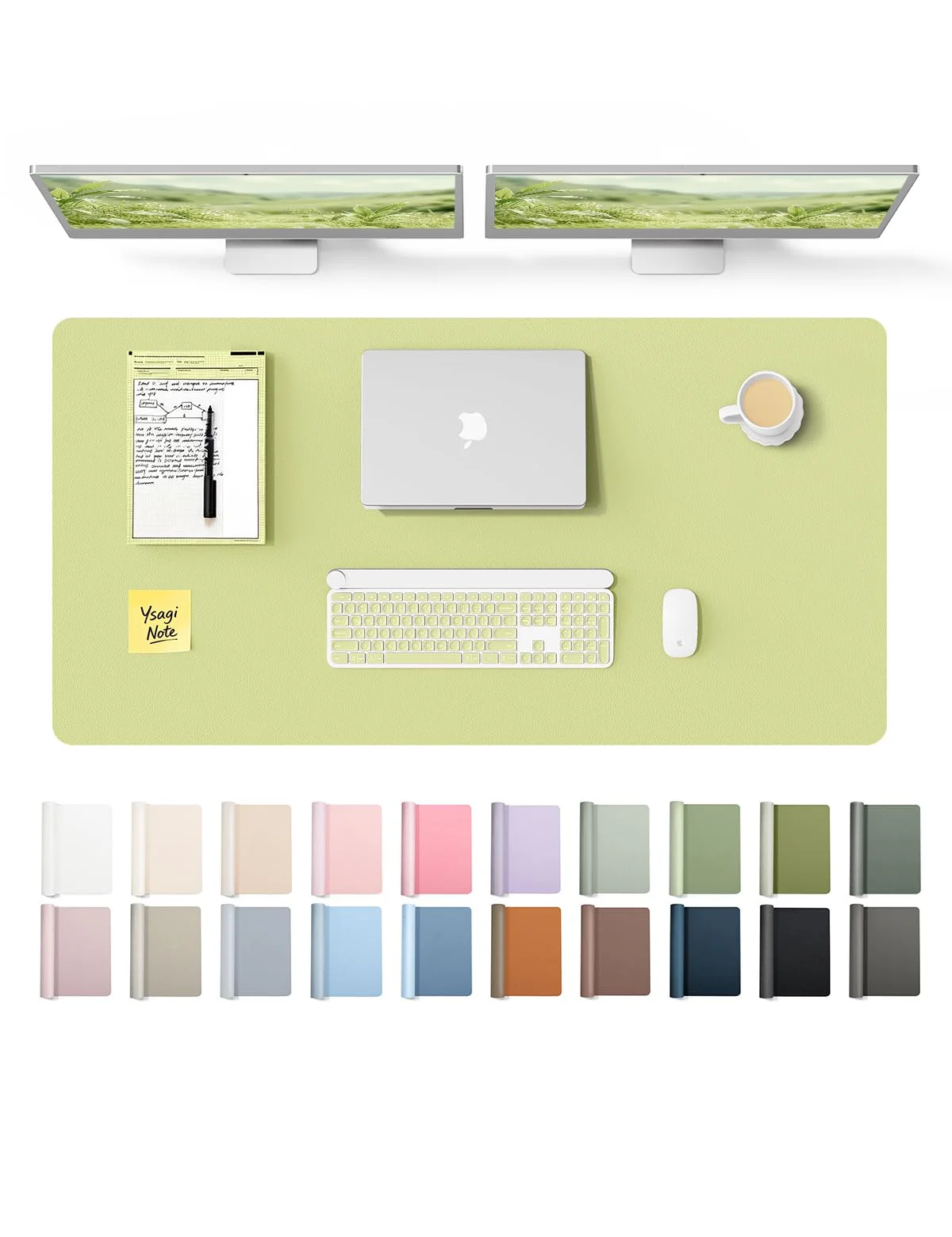 Mouse pad Ysagi Leather Desk Protector grande 120 x 60 cm verde