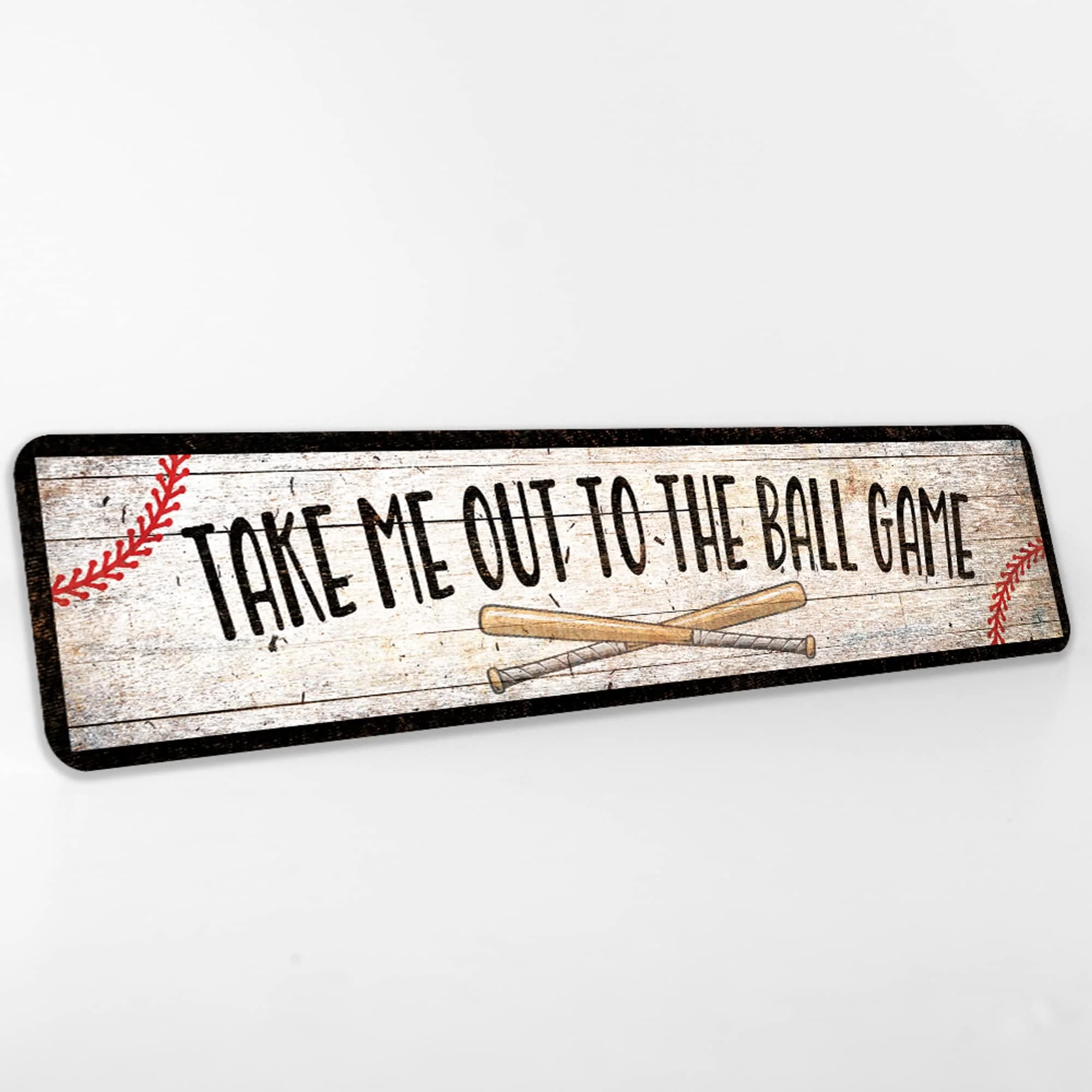 Take Me Out To The Ball Game Metal Sign Kids Room Boys Room Baseball Décor Wall Décor Gift 4x18 104182001017