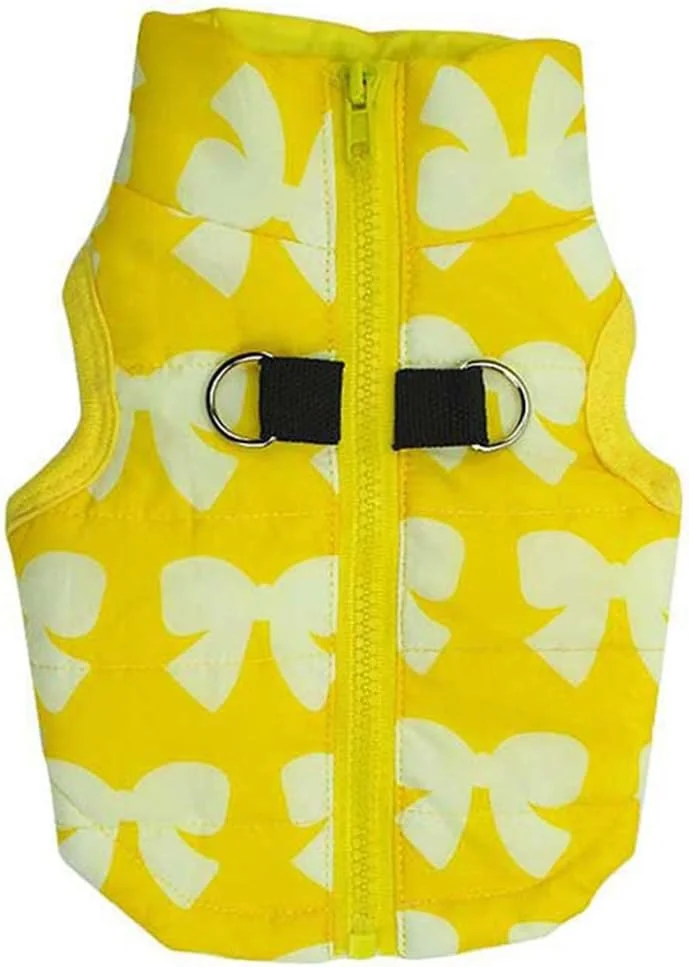 Chaleco impermeable para perros Marupet Winter Waterproof Windproof amarillo mariposa talla XS