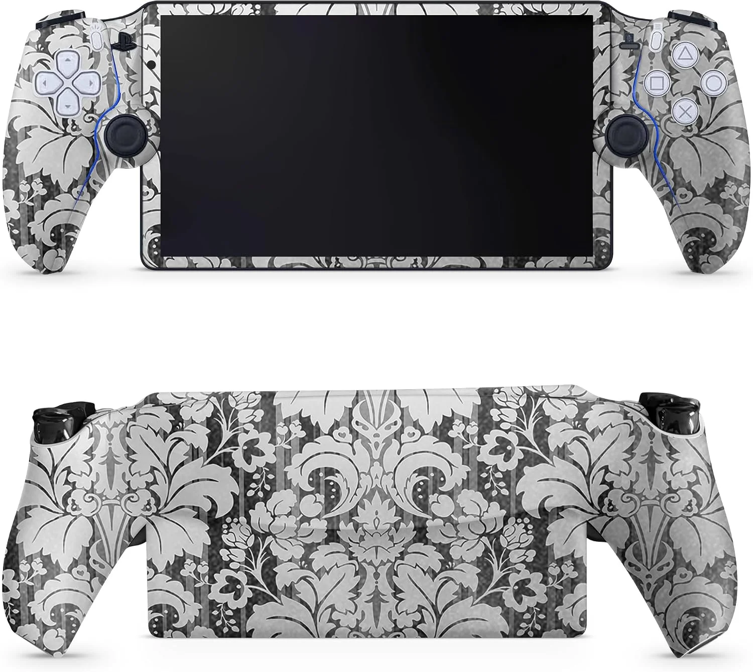 Skin Glossy Glitter Gaming para PS5 Portal Remote Player Floral Retro