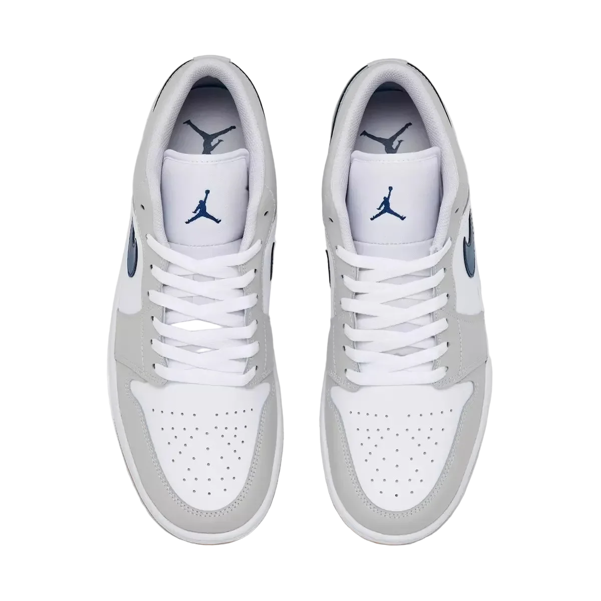 Air Jordan Retro 1 Low Casual Shoes Men's White/Neutral Gre