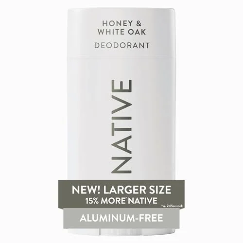 Native Aluminum Free Deodorant, Honey & White Oak, Large Size Stick, 72 Hour Odor Control, for Women & Men, Contains Naturally Derived Ingredients, 3.1 oz
