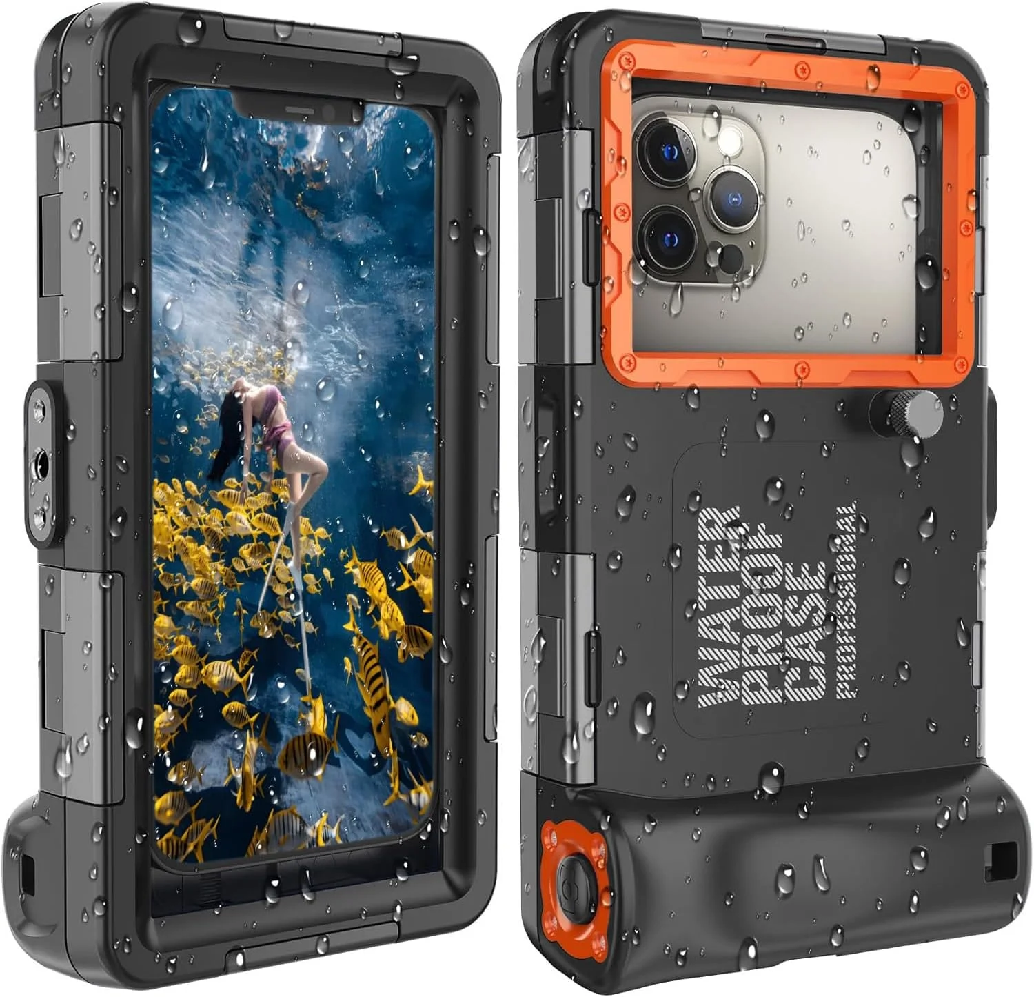 Funda waterproof para celular universal buzo 50 pies IP68 negro