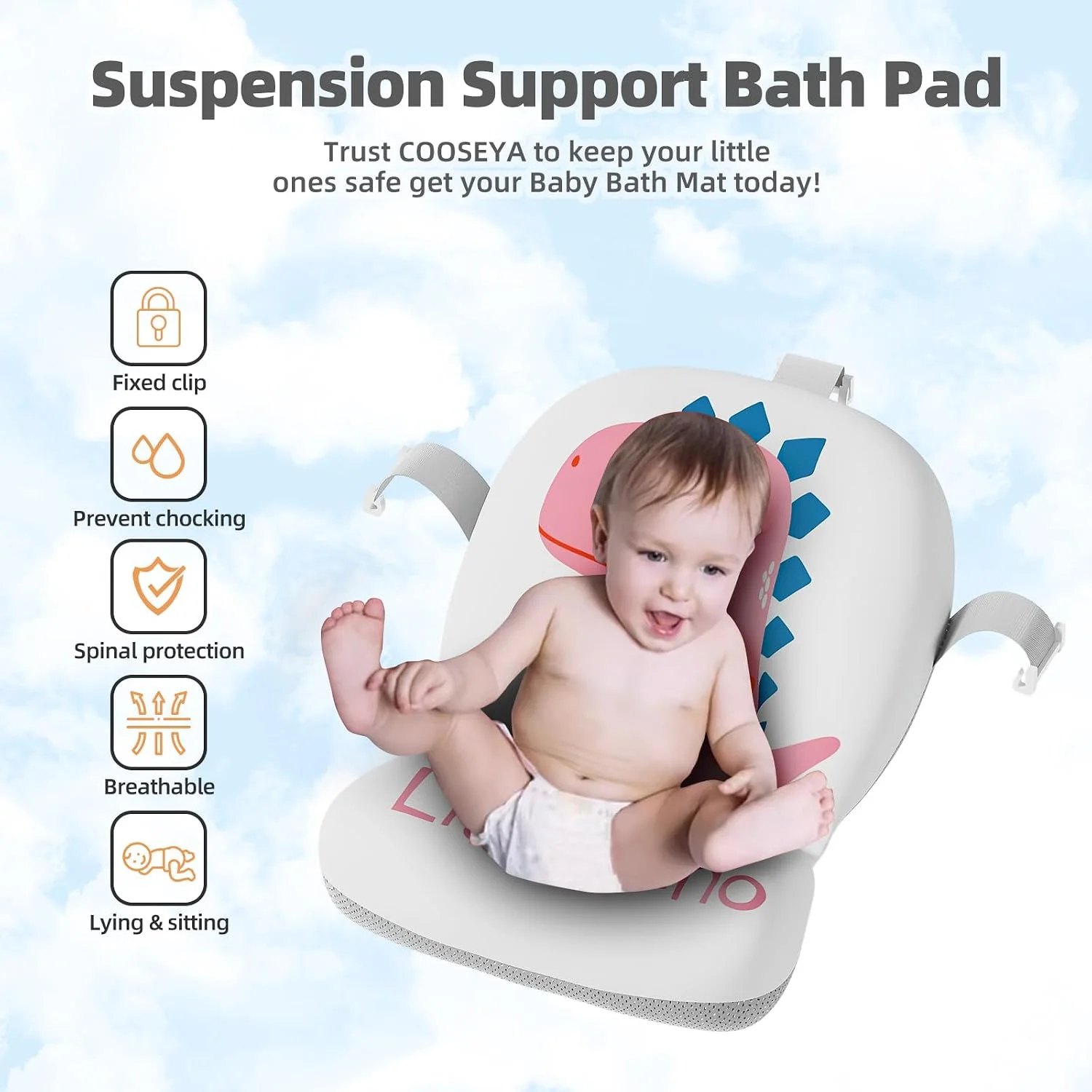 Tavlshero Bañera Plegable para Bebé con Termómetro y Cojín Flotante Edición Niñas