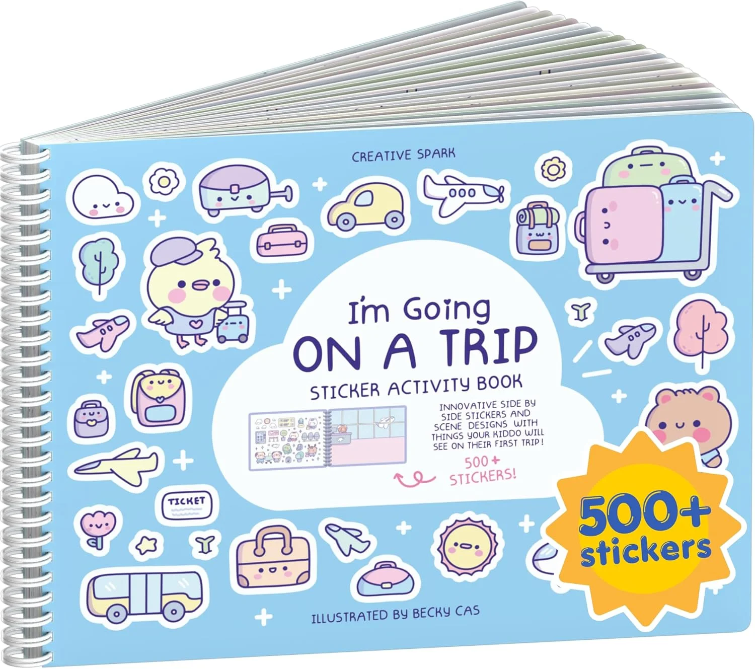 Libro de actividades Cupkin My First Trip con stickers para colorear