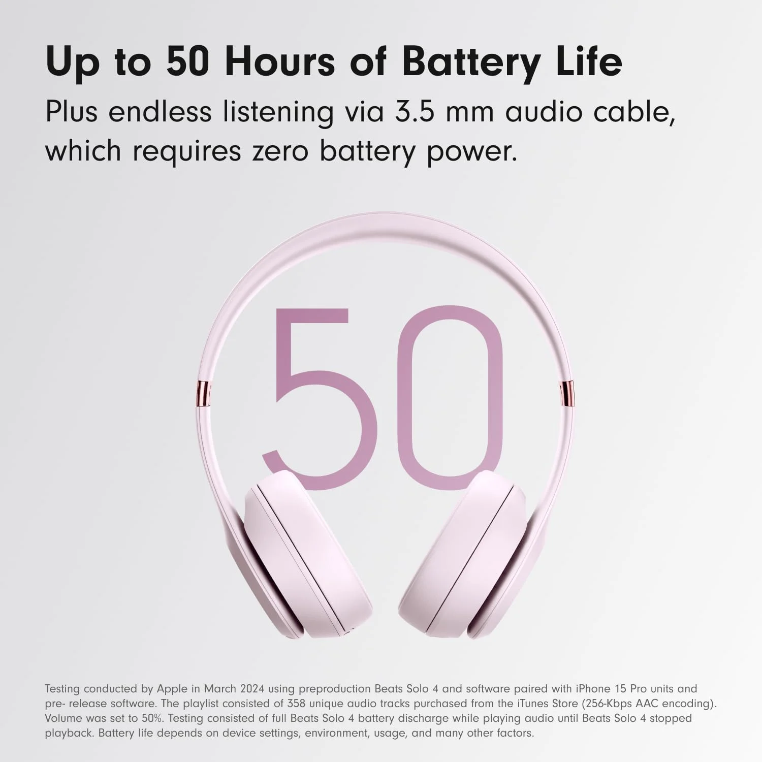 Beats Solo 4 - Nube rosada — Audífonos inalámbricos Bluetooth on-ear, hasta 50h
