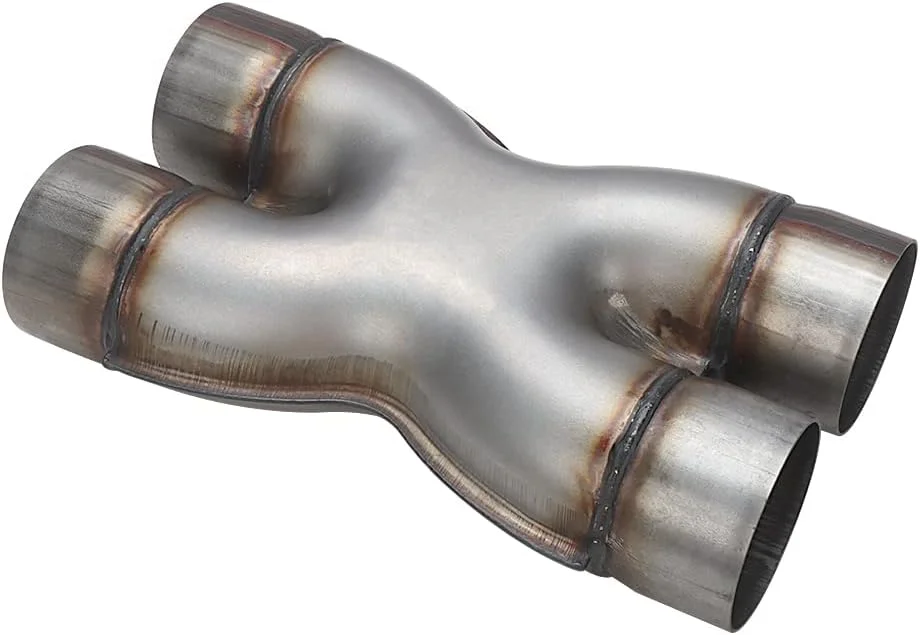 A-KARCK Exhaust X Pipe Dual 3" Inlet, 12" Long Dual 3" Outlet Stainless Steel X Pipe for Smoother Exhaust (Wide-body)