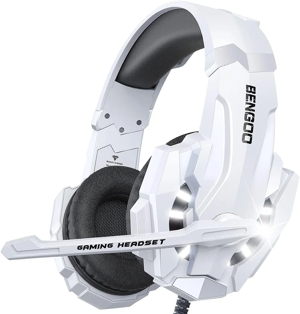 Headset Gaming BENGOO G9000 para PS4 PS5 Xbox PC blanco