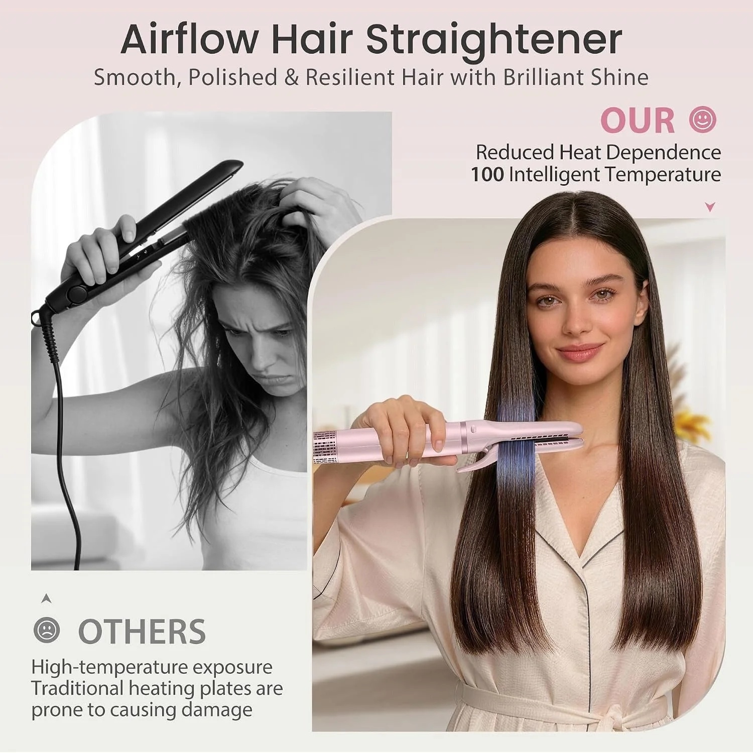 SweetCradle 8-in-1 Hair Styler & Hair Dryer Brush Set, Dual Voltage Ionic Blow Dryer with Wrap Curlers & Hair Straightener, Fast Drying Volumizing Curling Straightening, No Heat Damage, Gifts for Wome
