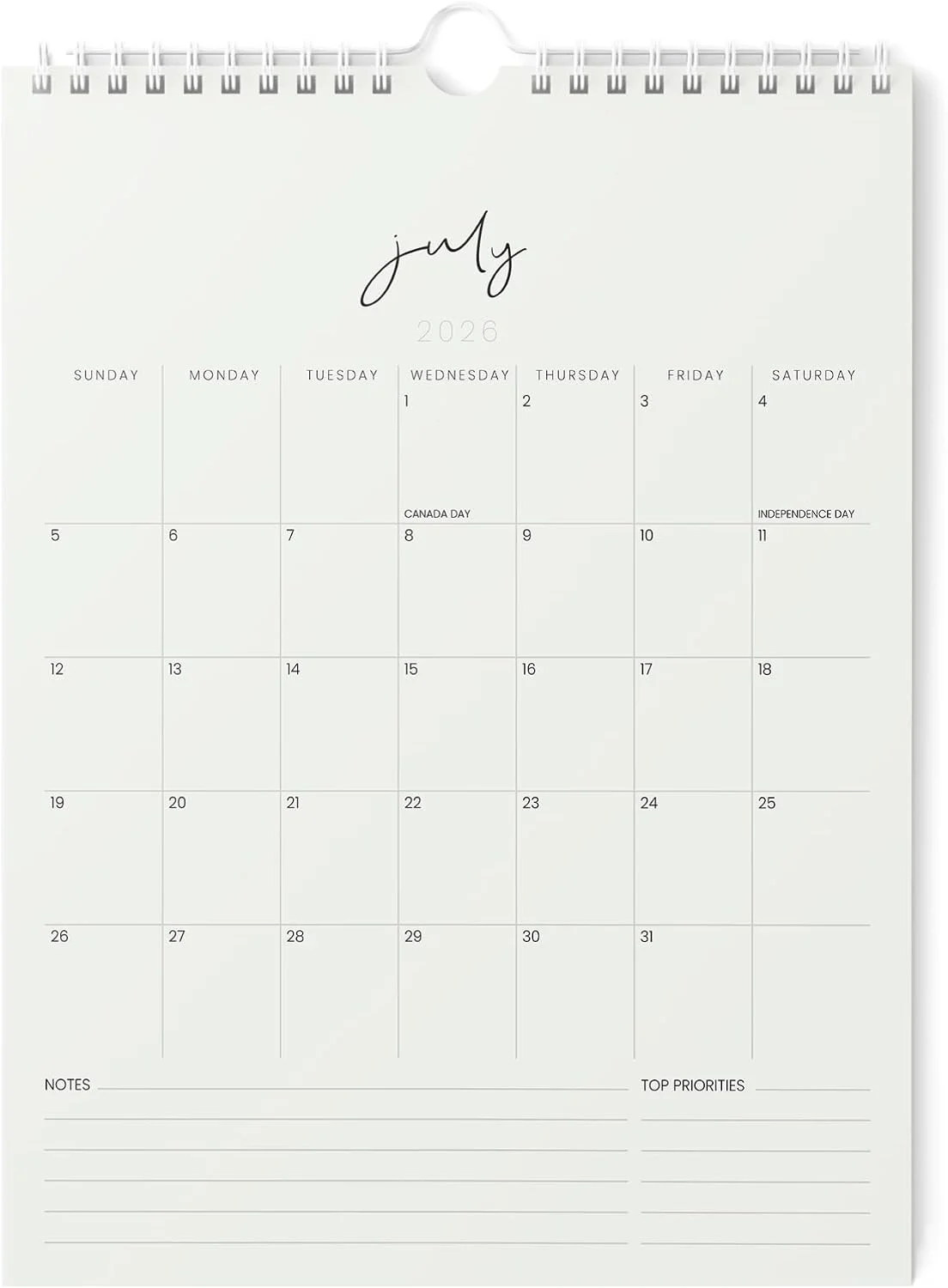 Karto Wall Calendar 2026-2027 8.5x11 in - Cursive Beige