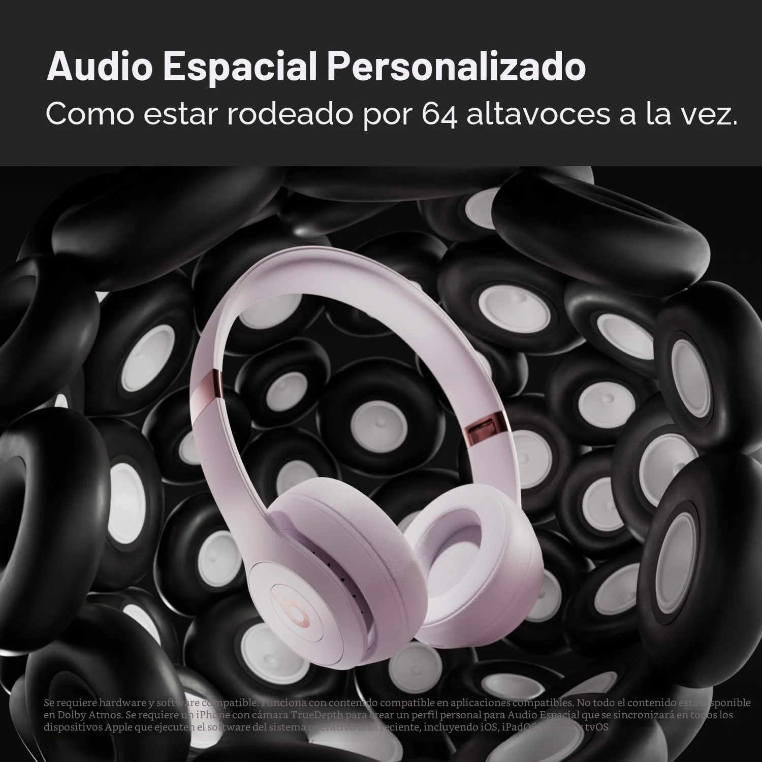 Beats Solo 4 - Nube rosada — Audífonos inalámbricos Bluetooth on-ear, hasta 50h