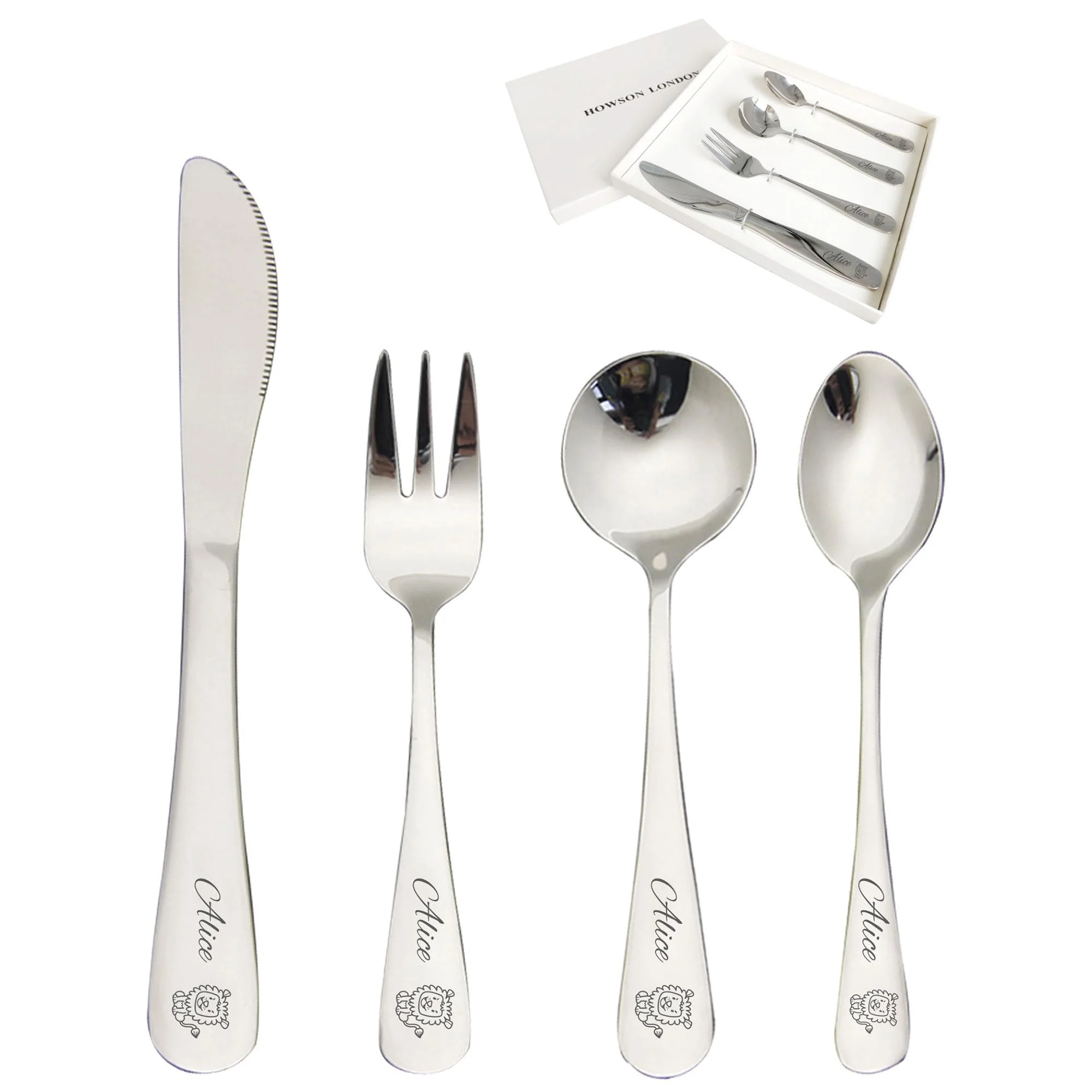 Personalized Toddler Silverware kids Cutlery Set Engraved Stainless Steel Kids Utensils Dinner Forks Knives Spoons with