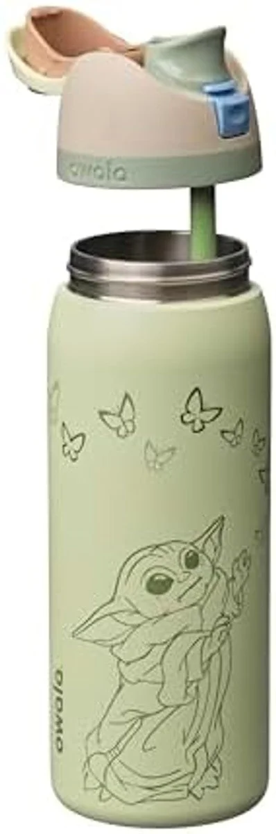 Owala Star Wars FreeSip Insulated Stainless Steel Water Bottle with Straw for Sports, Travel, and School BPA-Free Sports Water Bottle, 32 oz, GroGu