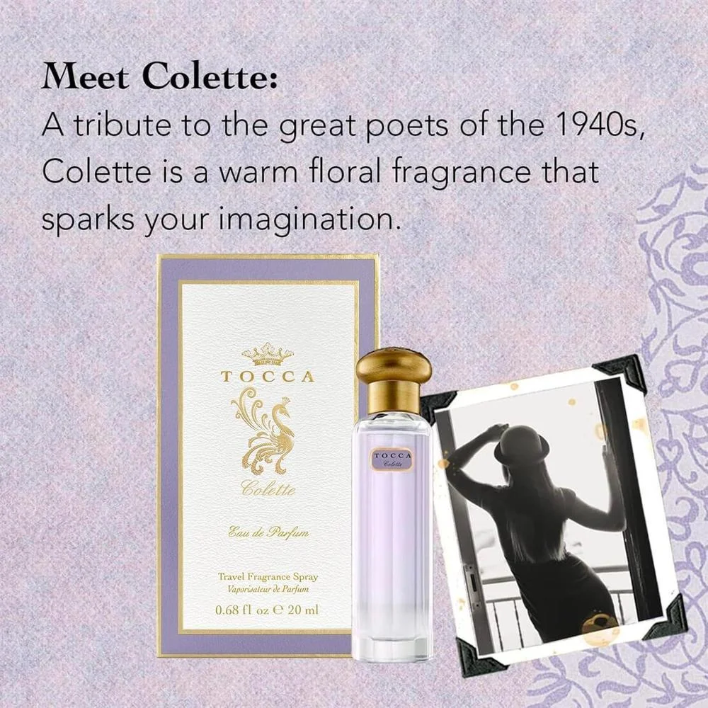 Perfume Tocca Colette para mujer, fragancia floral cálida con bergamota, sándalo y pimienta rosa, tamaño viaje