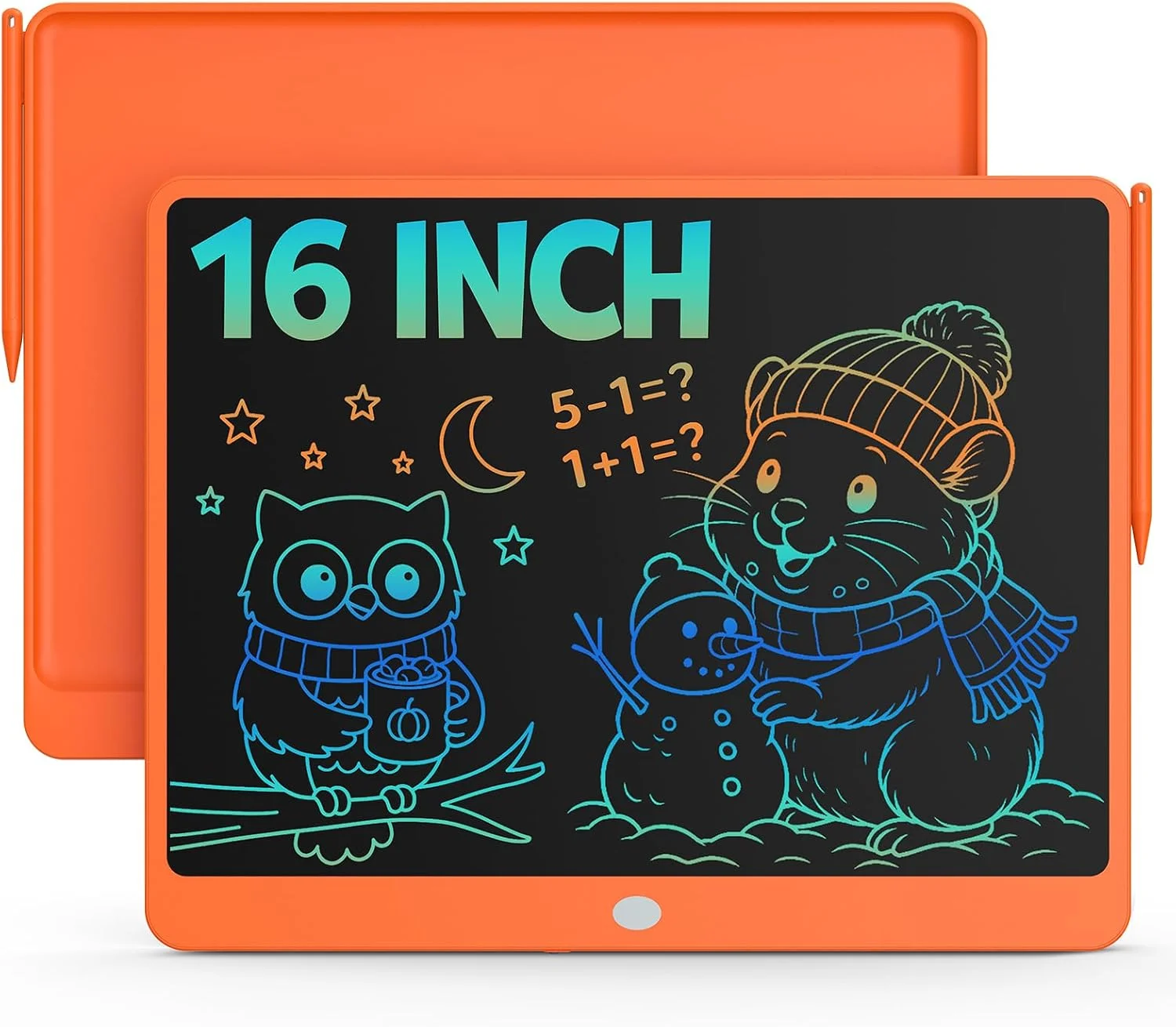 Pizarra LCD Bravokids 16 pulgadas para dibujo infantil color naranja