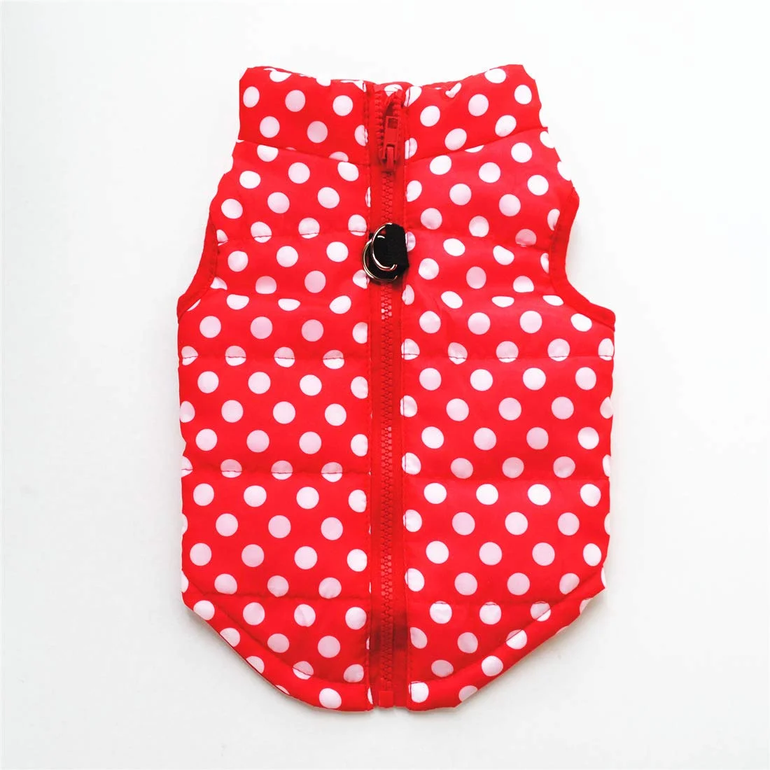 Chaleco de invierno para perros Marupet impermeable y cortavientos blanco con puntos talla XS