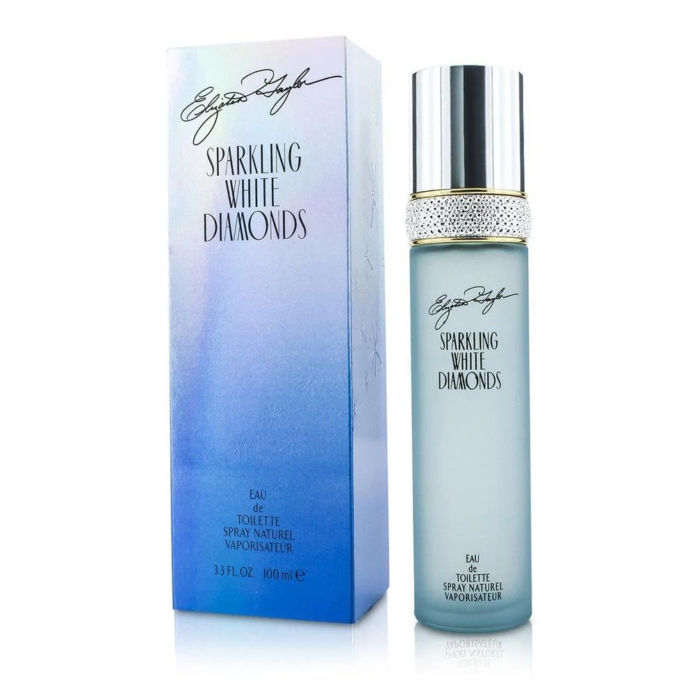 Perfume Para Mujer Elizabeth Taylor, Diamantes Blancos Chispeantes, Eau De Toilette, Frutado, 3.3 Fl Oz