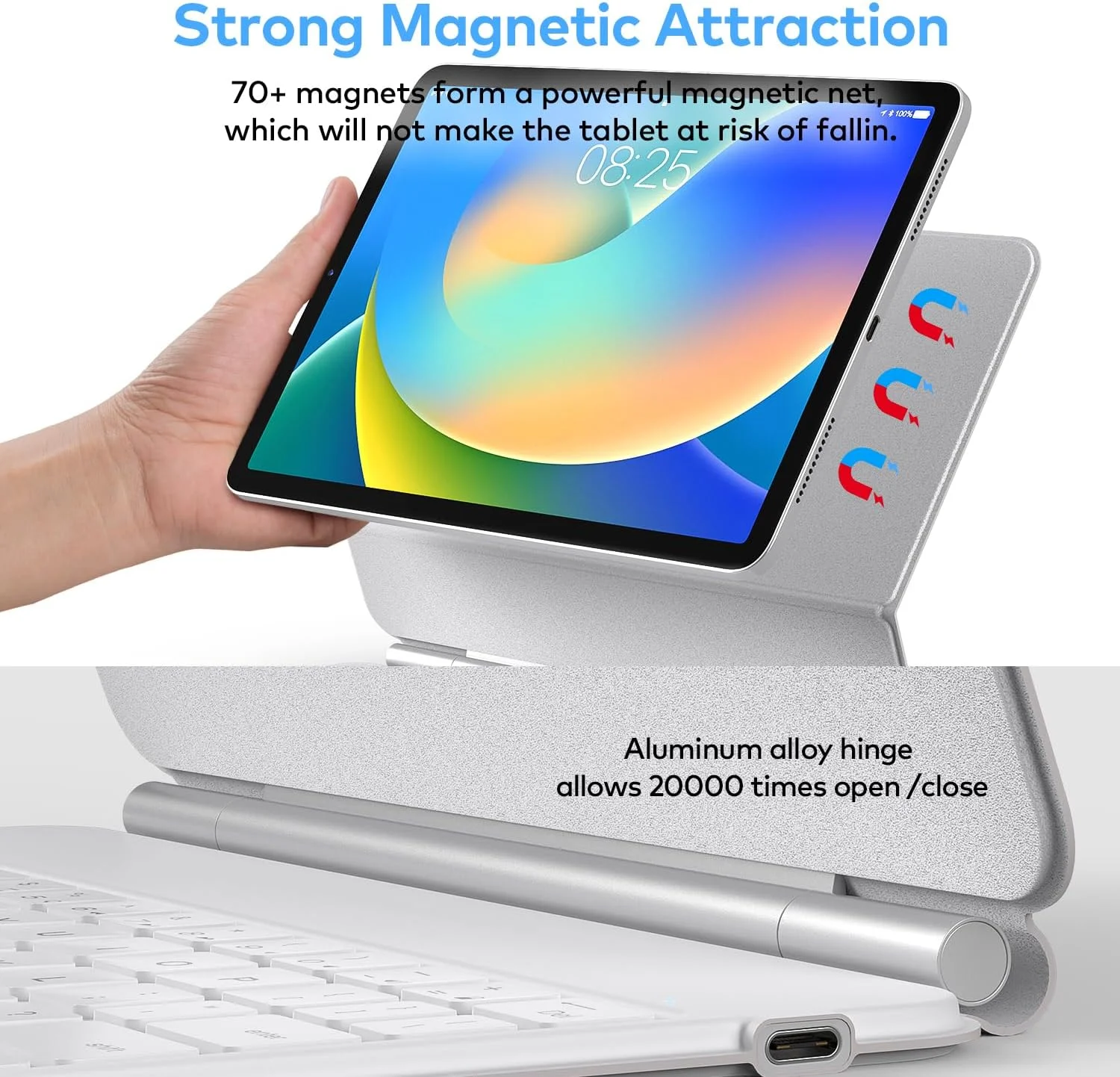 Funda con Teclado runelk para iPad 10.ª / 11.ª Gen (A16) - Blanco