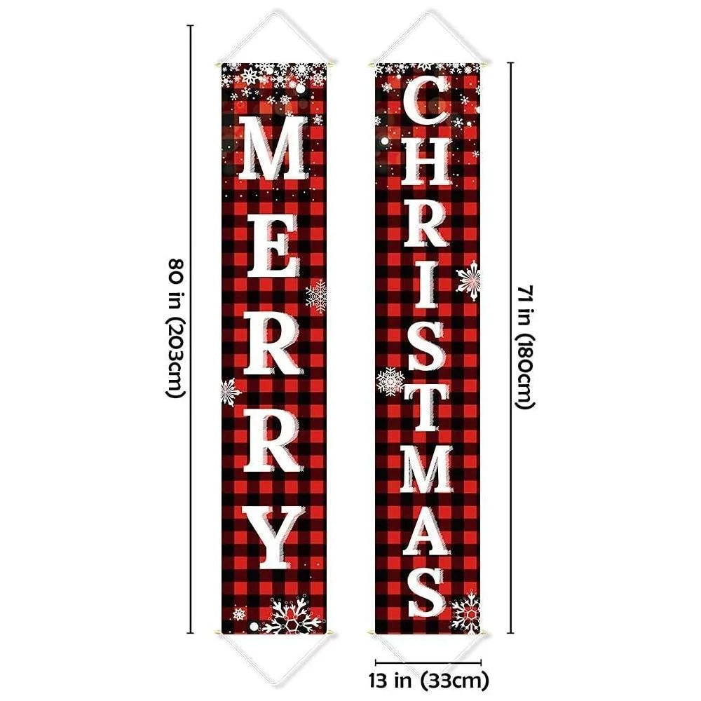 Juego de letreros navideños Ivenf para exteriores e interiores, estampado de búfalo rojo y negro, resistente y decorativo