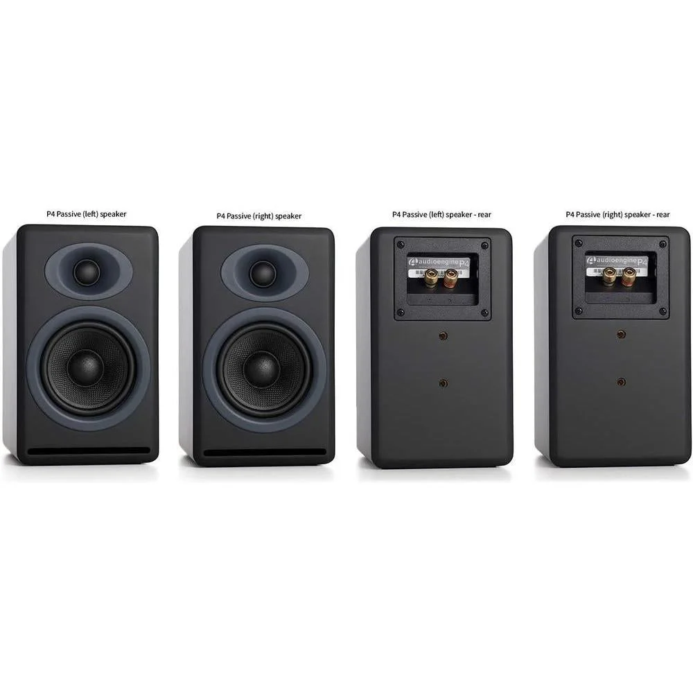Audioengine P4 Altavoces pasivos de estantería de 2 vías en color blanco para sonido estéreo de alto rendimiento