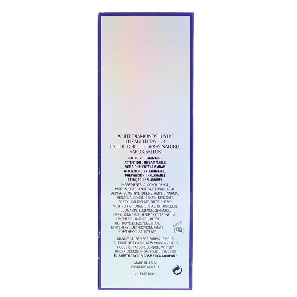 ELIZABETH TAYLOR White Diamonds Luster Eau De Toilette en aerosol