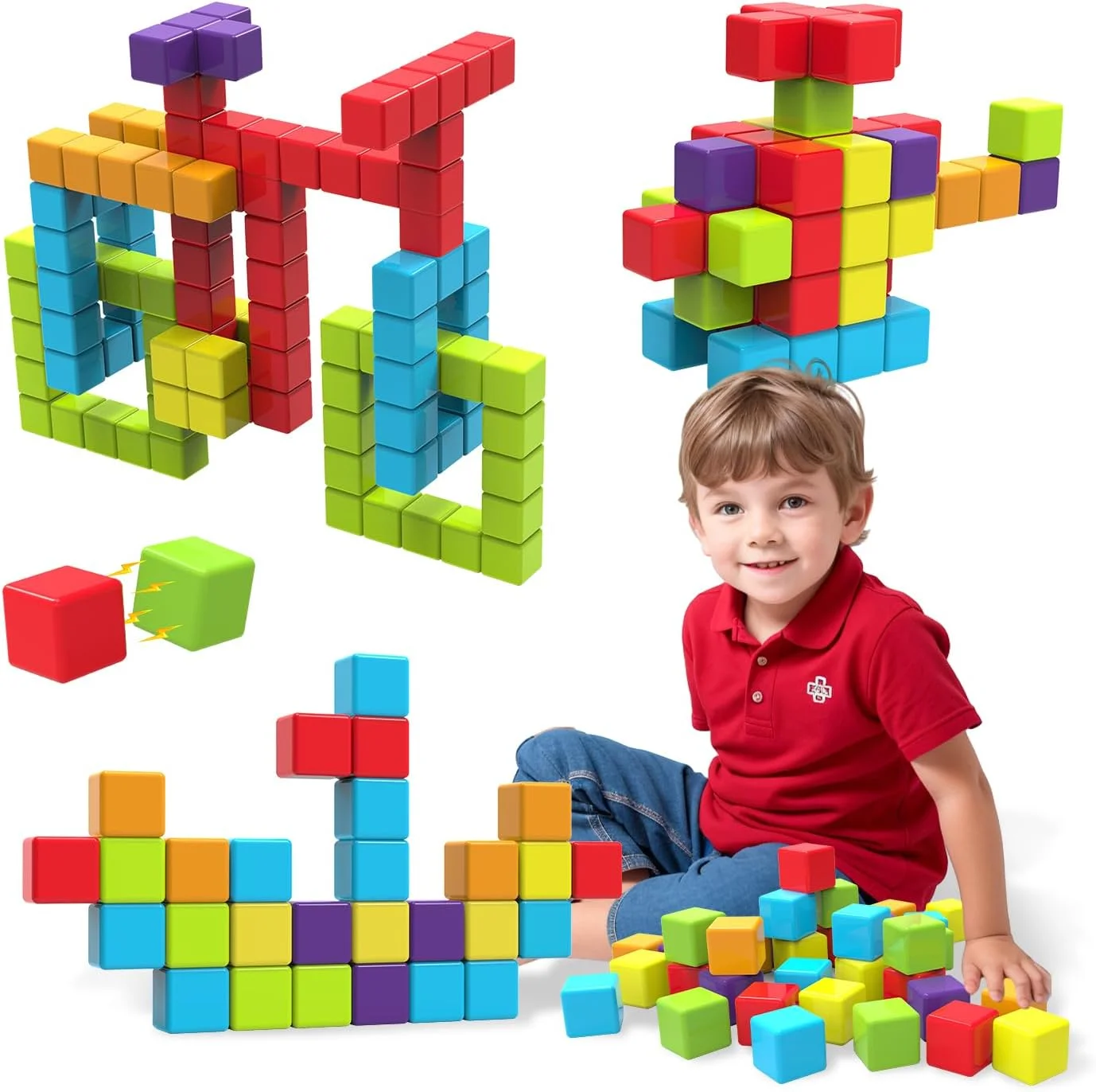 Bloques magnéticos Pairez Toys 1.65 pulgadas para niños 1-3 años