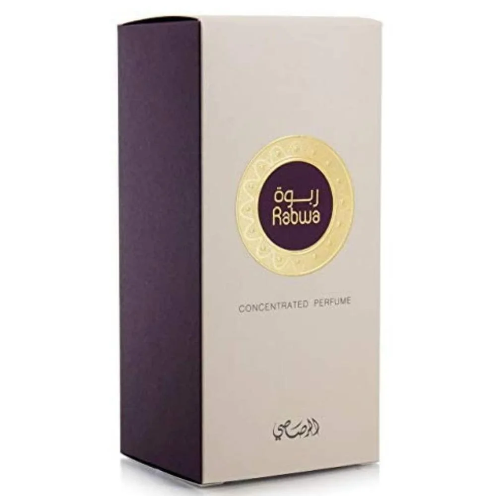 RASASI Rabwa - Aceite de perfume concentrado unisex para hombres y mujeres con notas de madera, pachulí y bergamota, elegante botella