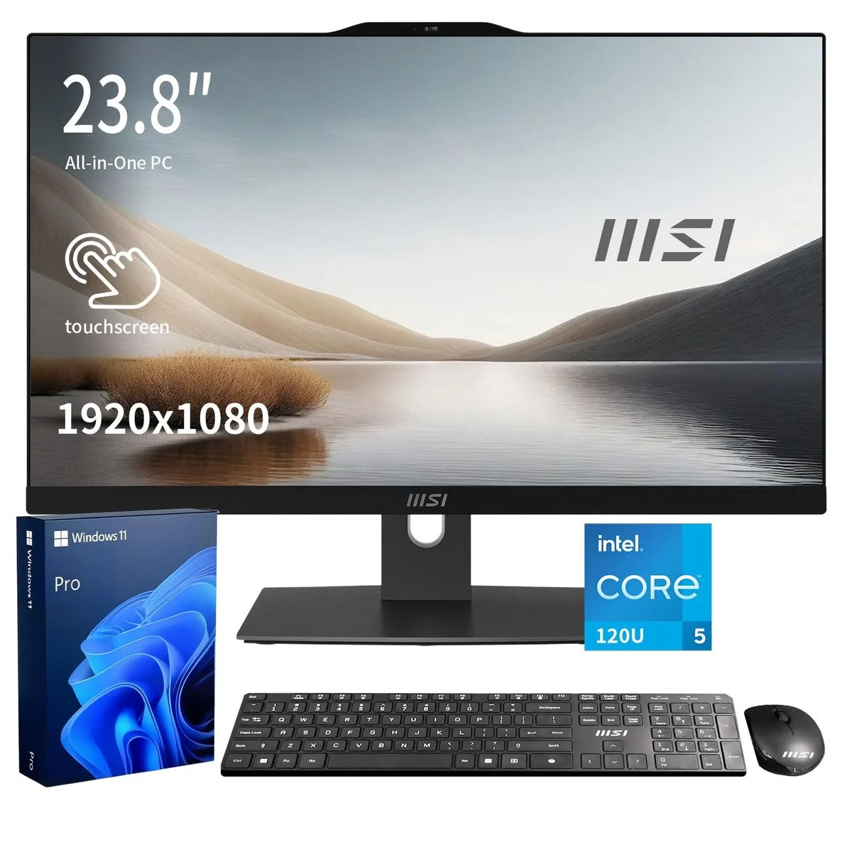 All-in-One MSI Modern Business 23.8" FHD Touchscreen Intel Core 5-120U 16GB DDR5 1TB SSD Windows 11 Pro Negro