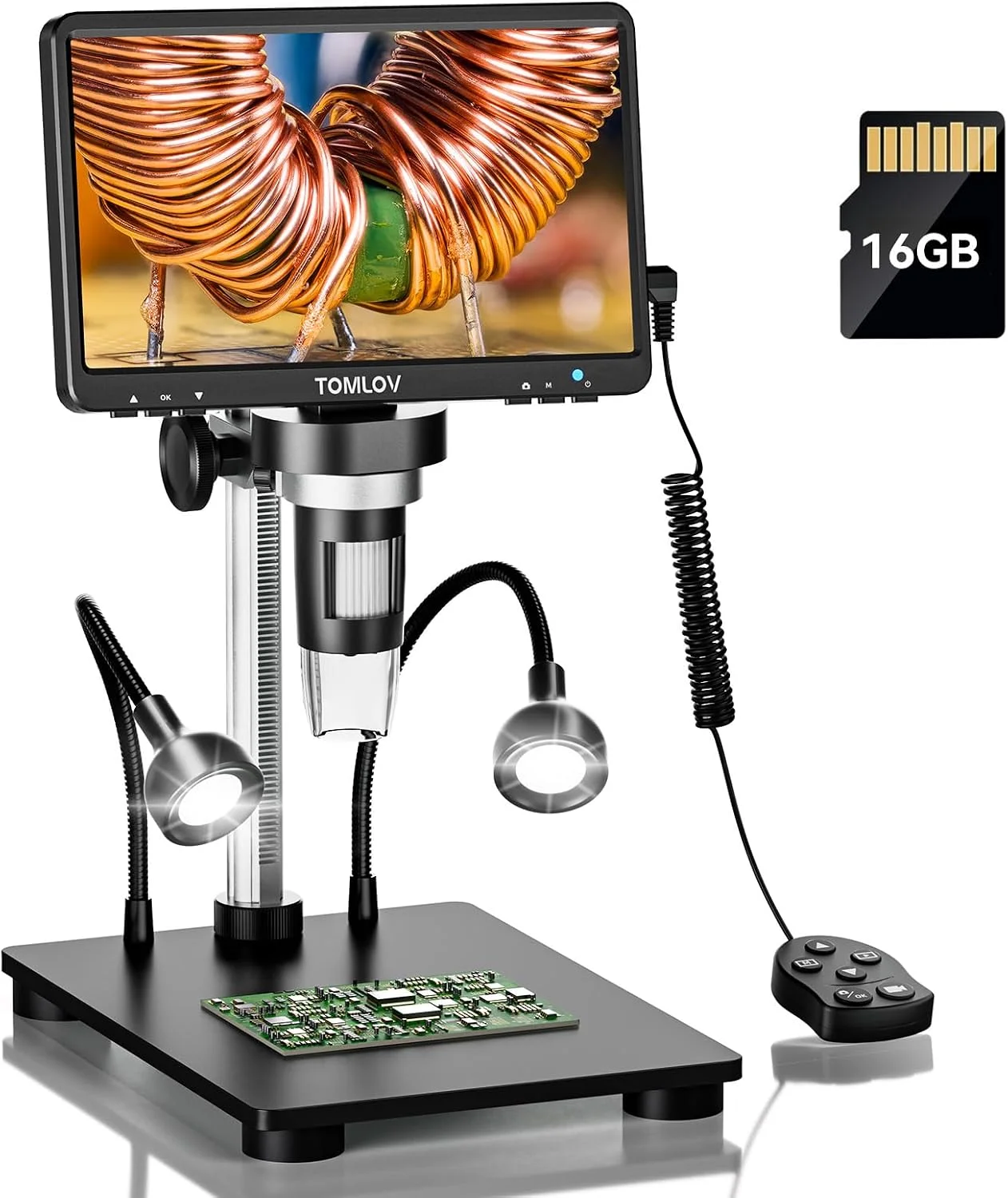Microscopio Digital TOMLOV DM9B 7 pulgadas 1200X con pantalla LCD