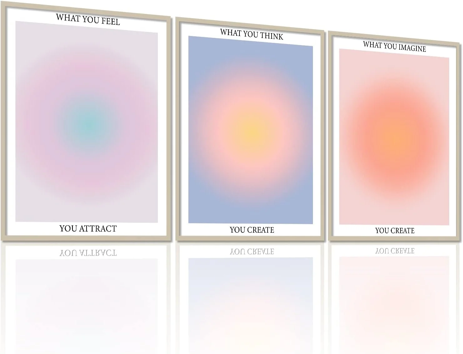NCYEL 3 Colorful Abstract Posters Room Aesthetic Reiki Gradient Spiritual Affirmation Canvas Wall Art Positive Energy Inspirational Wall Art Bathroom Living Room Apartment Office Girls Room 16x24inx3 Unframed