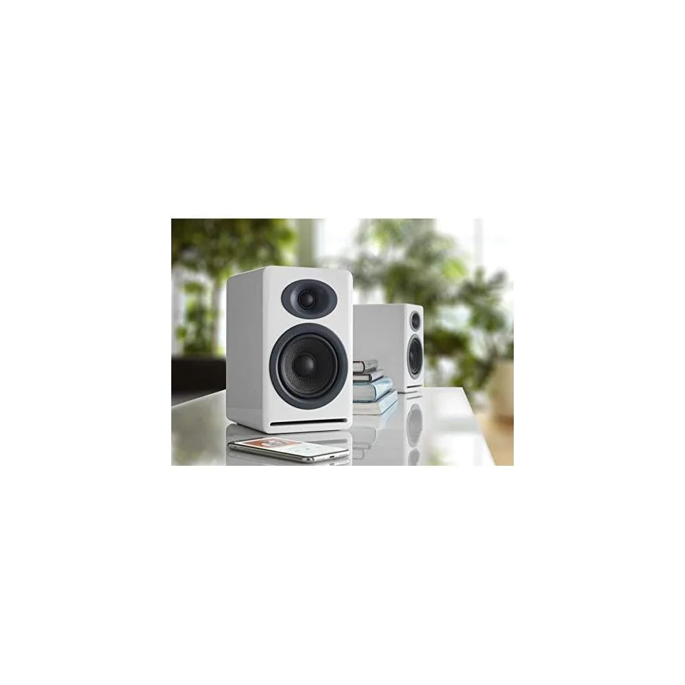 Audioengine P4 Altavoces pasivos de estantería de 2 vías en color blanco para sonido estéreo de alto rendimiento