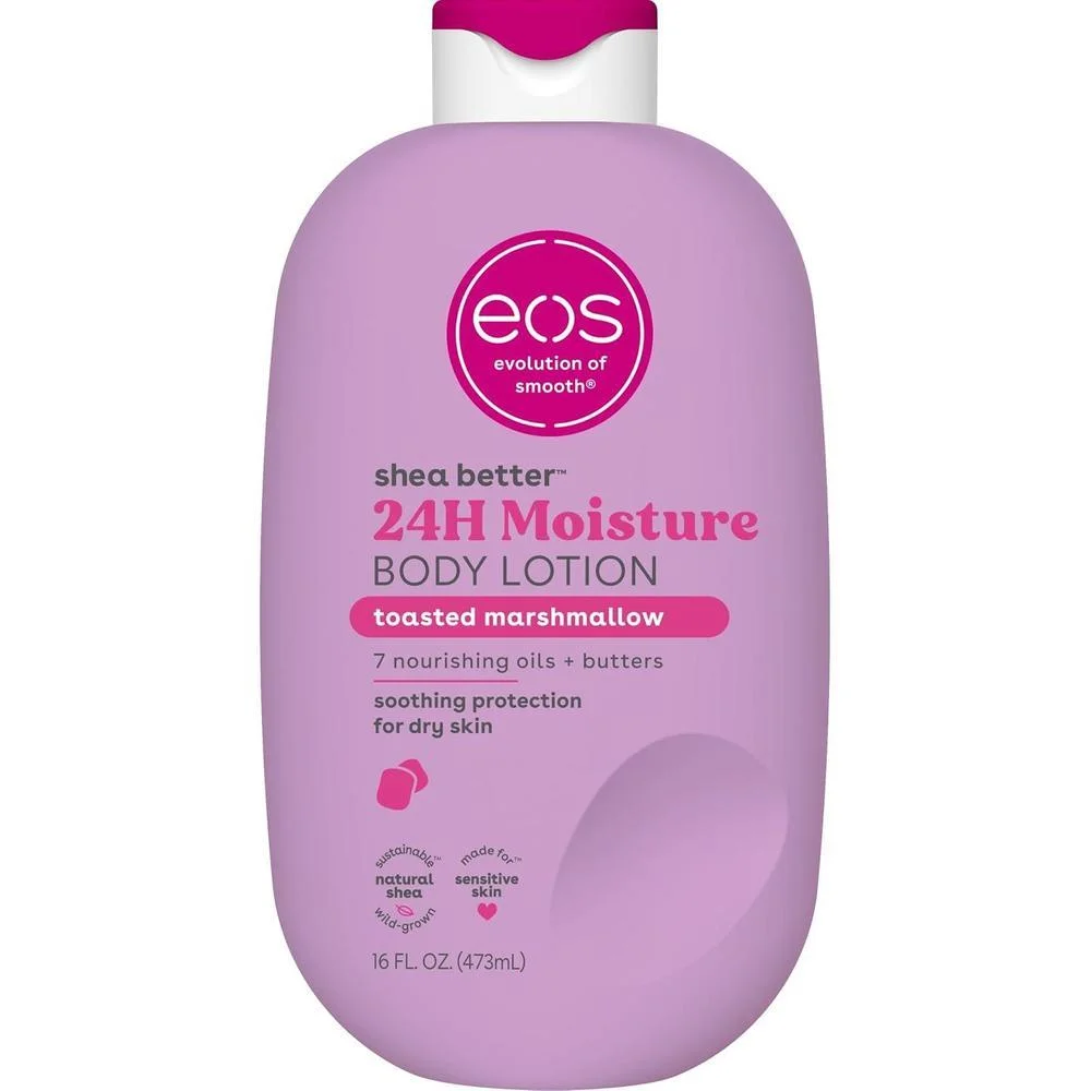eos Shea Better 24H Moisture Loción corporal - Aroma Malvavisco Tostado de la mejor hidratación