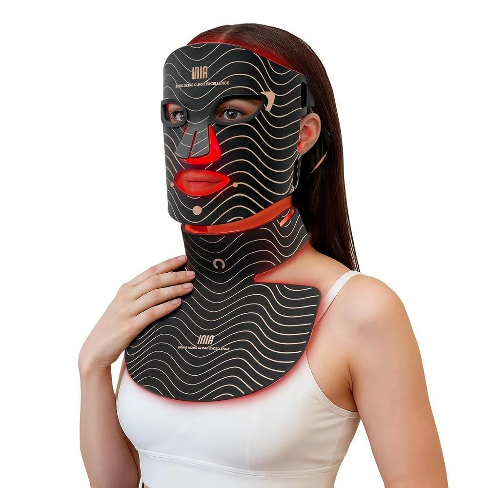 Mascarilla de Fototerapia Inia Red Light Therapy para Rostro, Cuello y Pecho, 850nm NIR, 4 Modos