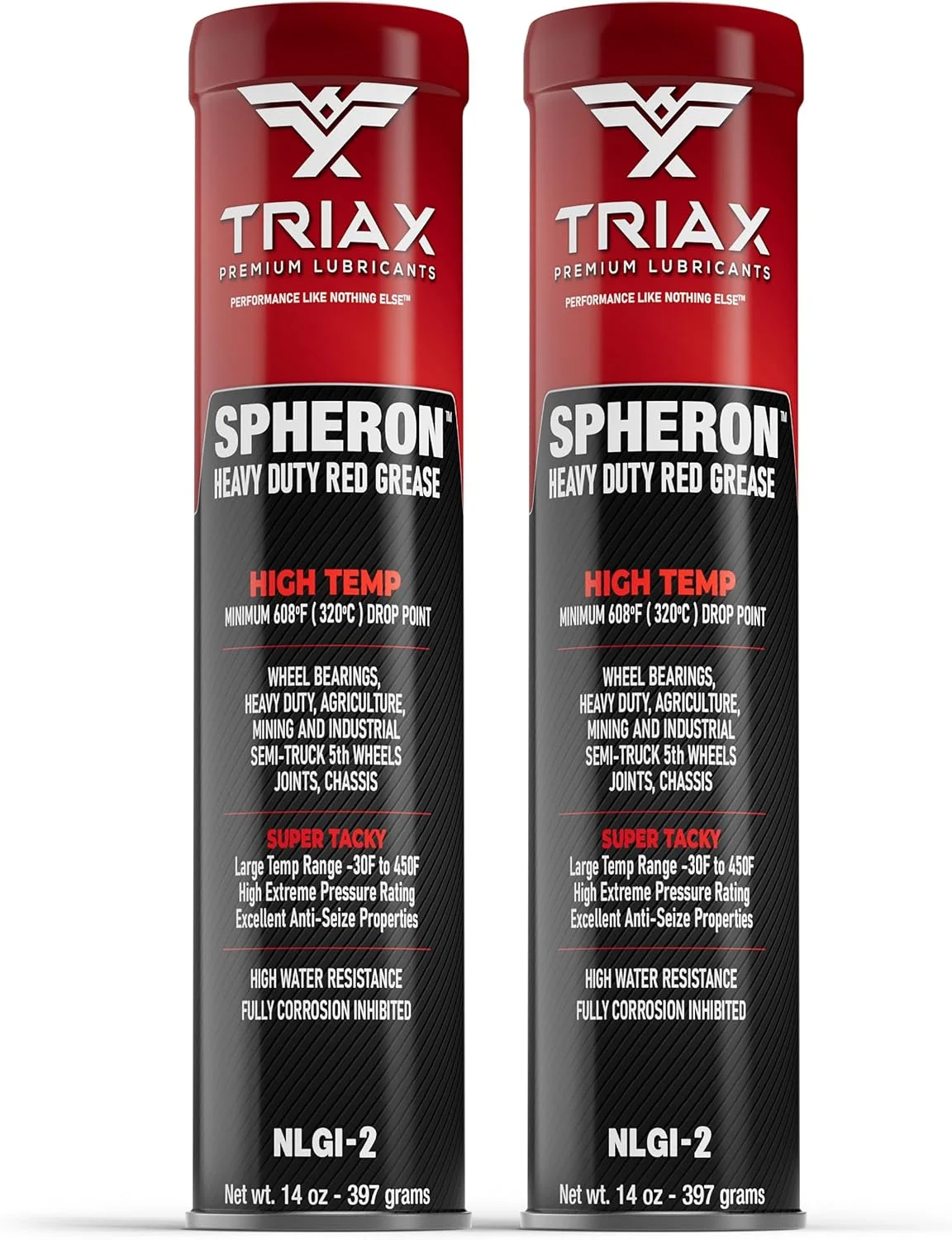 TRIAX Spheron Grease NLGI-2 Lithium Complex, High Temp, Super Heavy Duty | Ultra Tacky, EP, Waterproof | for 5th Wheel,