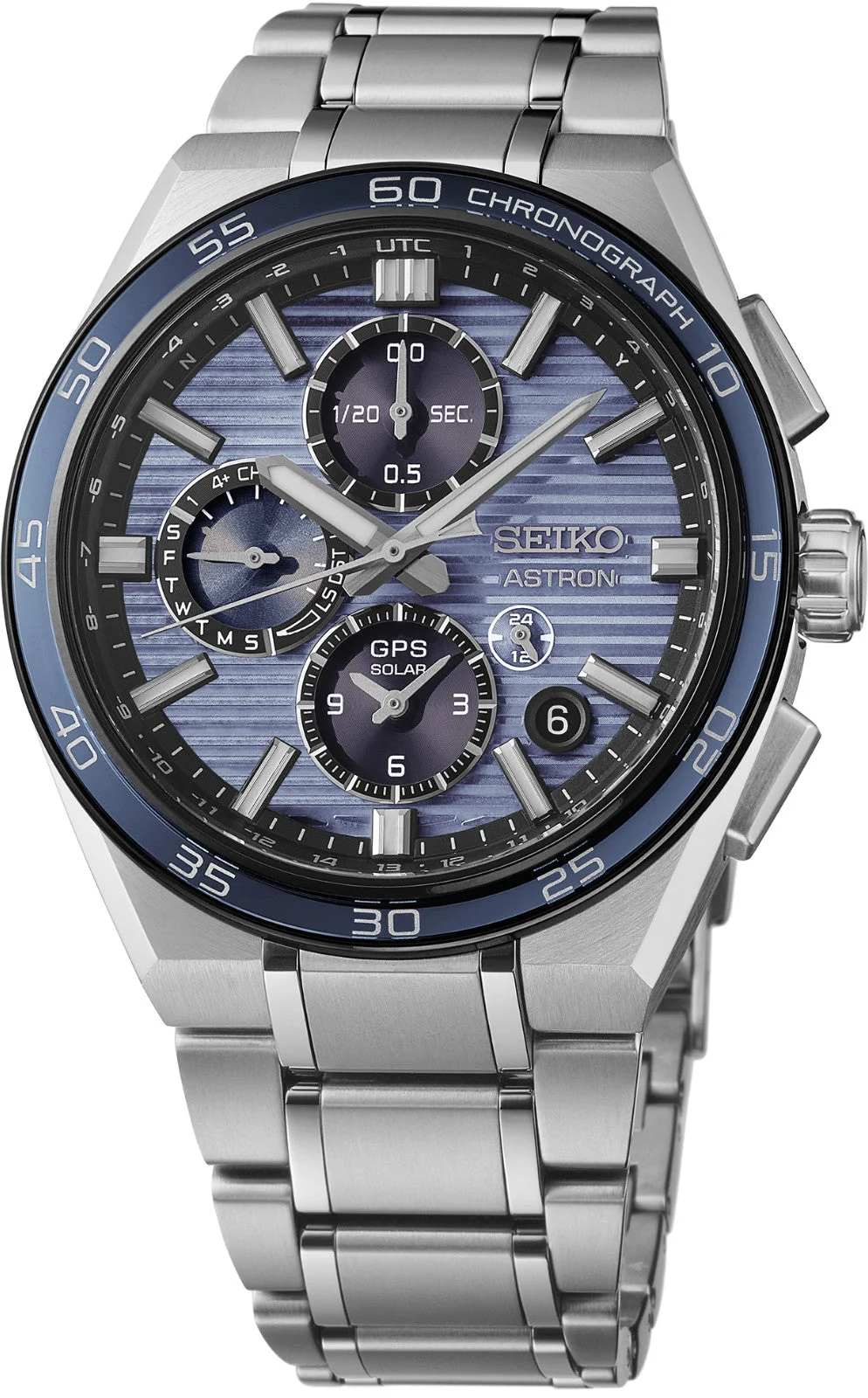 Seiko Astron GPS Solar Cronógrafo SSH175 Titanio Esfera Azul 44 mm