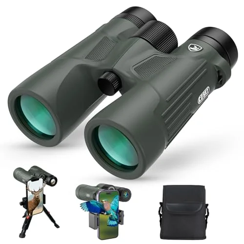 Gosky 10x42 Binoculars for Adults High Powered with Phone Adapter & Tripod