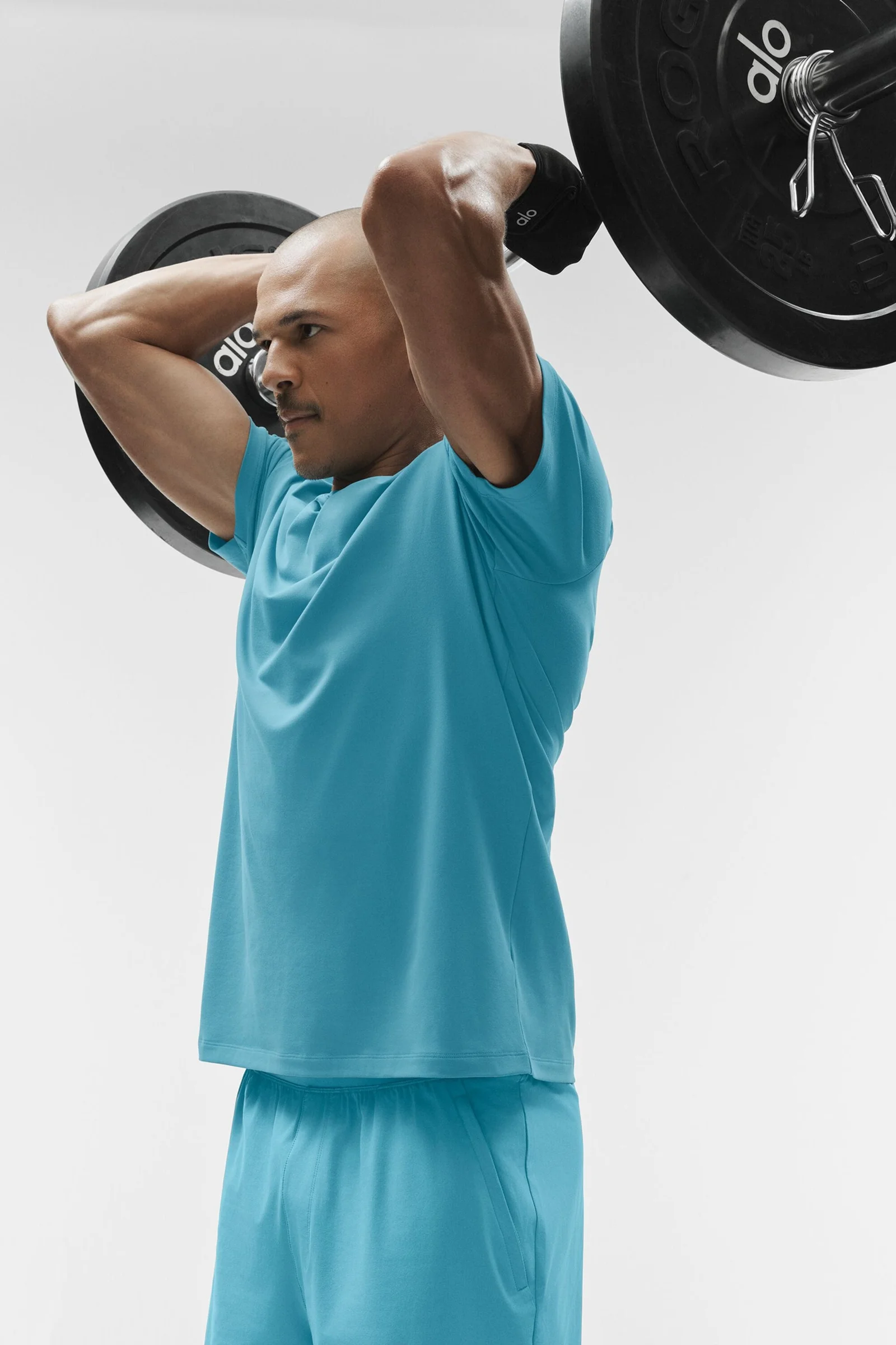 Alo Yoga Conquer Reform Crewneck Short Sleeve - Blue Breeze