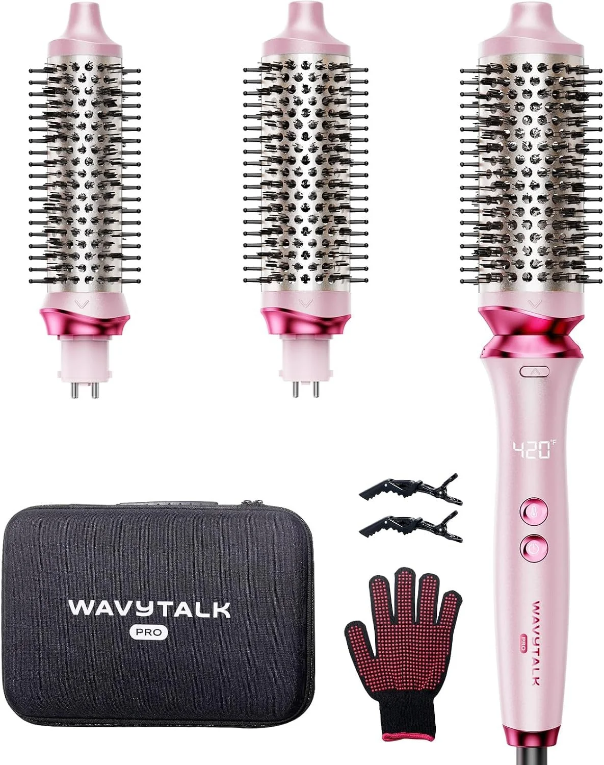 wavytalk Thermal Brush Set Heatwave Pro 3 Size Ionic Heated Round Brush