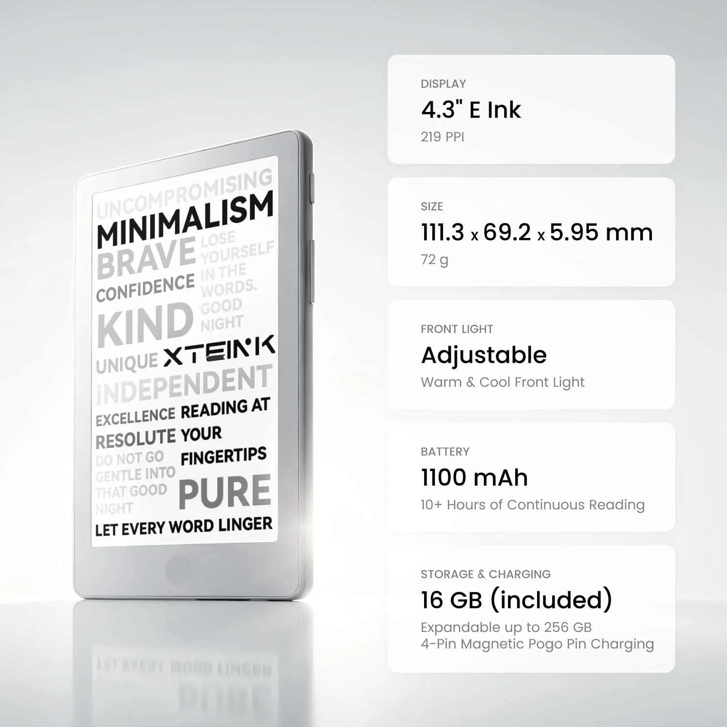 XTEINK X4 Pro eBook Reader 4.3" E-Ink 16GB - Space Black
