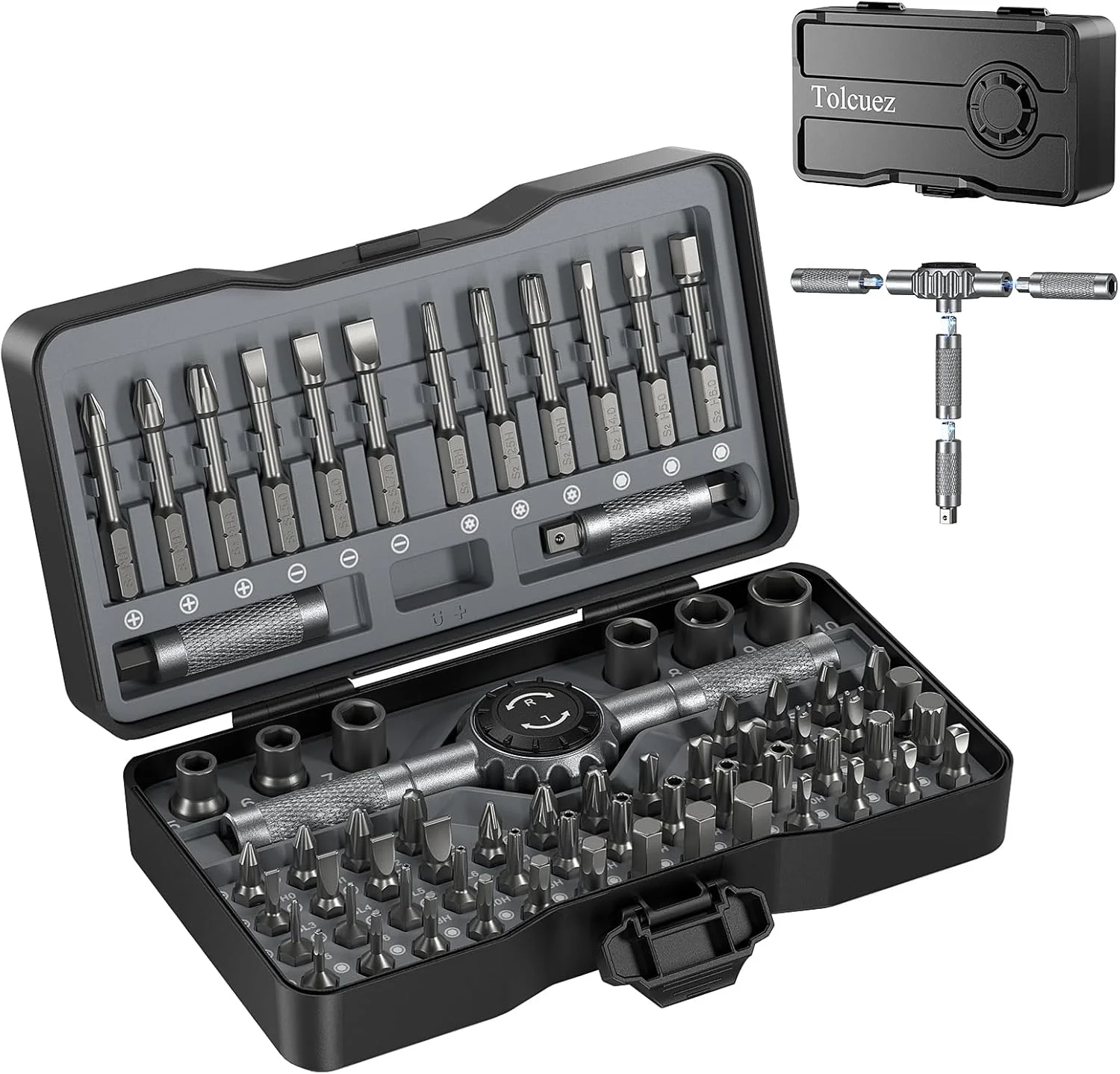 69 in 1 T Handle Ratchet Screwdriver Set,Multi Screwdriver for Home, Repair