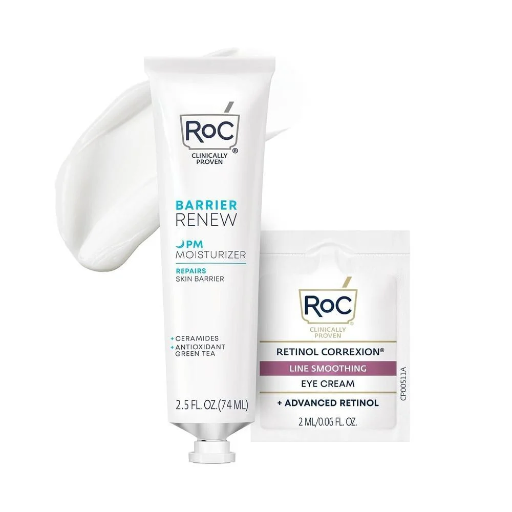 RoC Barrier Renew Crema Hidratante Nocturna Con Ceramidas Y Té Verde Antioxidante 70ml