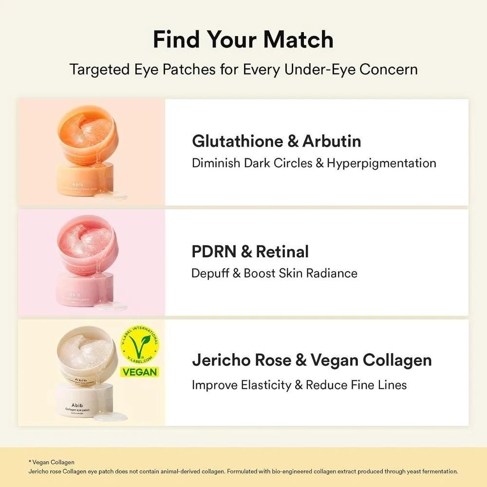 Abib Parches Colágeno Para Ojos Con Rosa De Jericó Vegano Antiarrugas